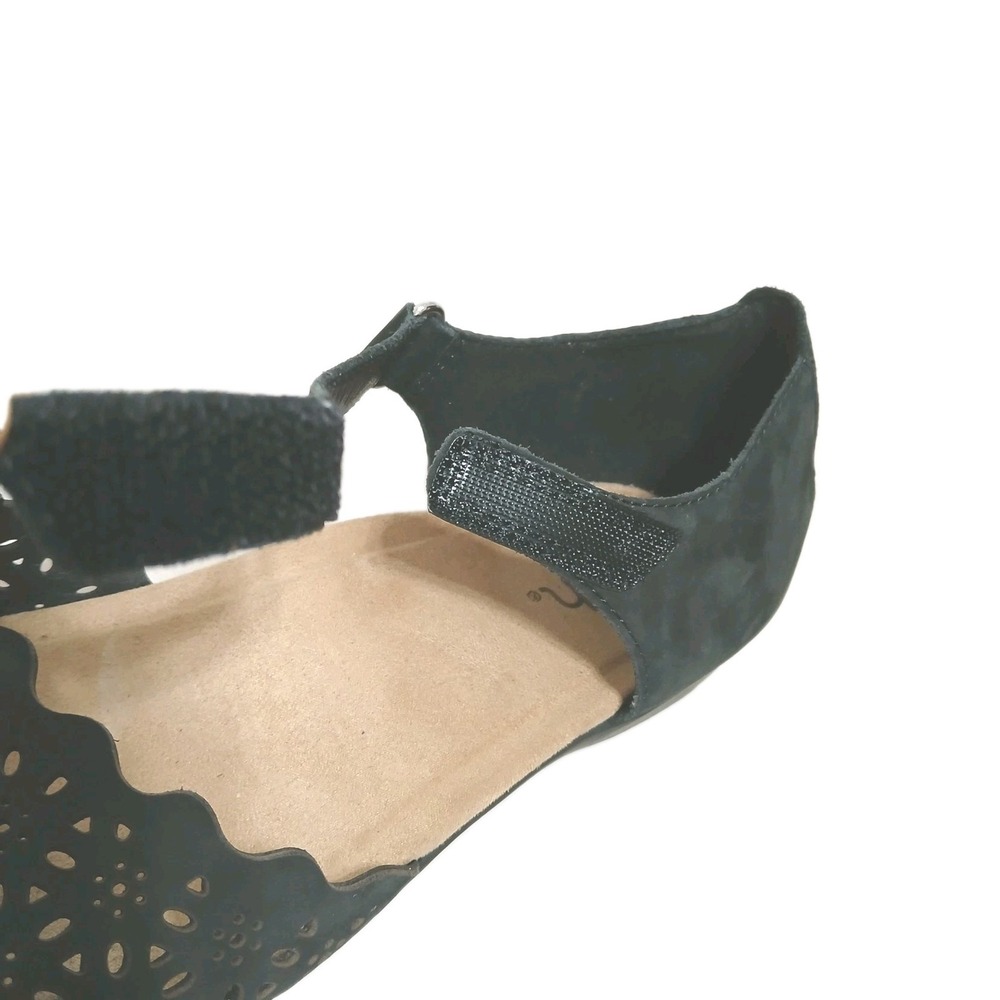 Earth Origins Brynn Women Sandals 10M Black Suede Perforated Leather Comfort - Picture 8 of 11